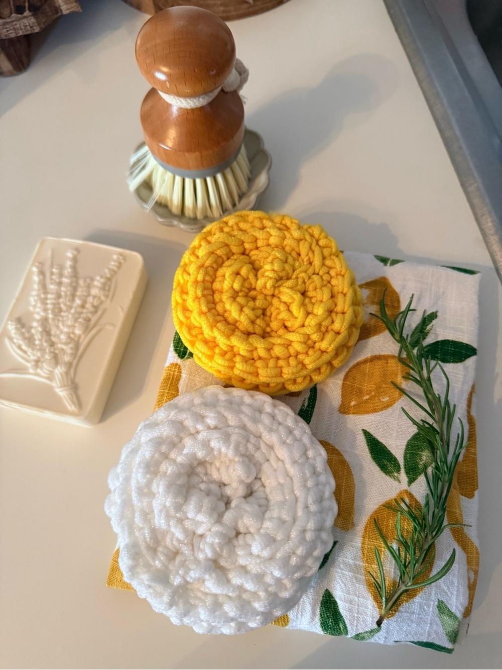 Handmade Crochet Dish Scrubbies - Set of 2 Eco-Friendly Kitchen Sponges